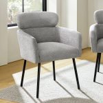 Adrian Grey Lambswool Boucle Modern Dining Chair
