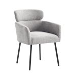 Adrian Grey Lambswool Boucle Modern Dining Chair