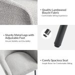 Adrian Grey Lambswool Boucle Modern Dining Chair