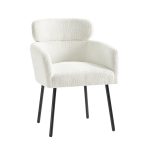 Adrian Ivory Boucle Modern Dining Chair 6 Adrian Ivory Boucle Modern Dining Chair