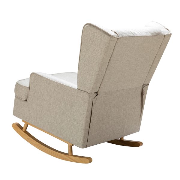 Adrian Linen Rocking Wingback Accent Chair 2