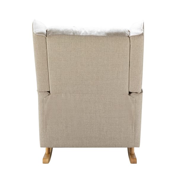 Adrian Linen Rocking Wingback Accent Chair 3