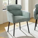 Adrian Sage Lambswool Boucle Modern Dining Chair 7 Adrian Sage Lambswool Boucle Modern Dining Chair