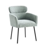 Adrian Sage Lambswool Boucle Modern Dining Chair 6 Adrian Sage Lambswool Boucle Modern Dining Chair