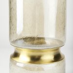 Adriatic II Large Brushed Gold Metal Glass Vase