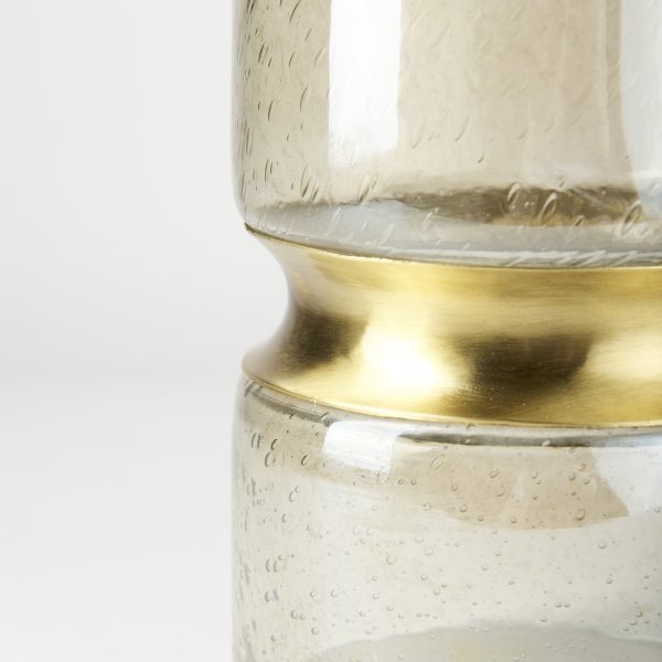 Adriatic II Large Brushed Gold Metal Glass Vase 8