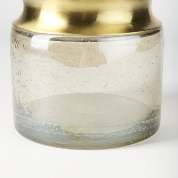 Adriatic II Large Brushed Gold Metal Glass Vase 9