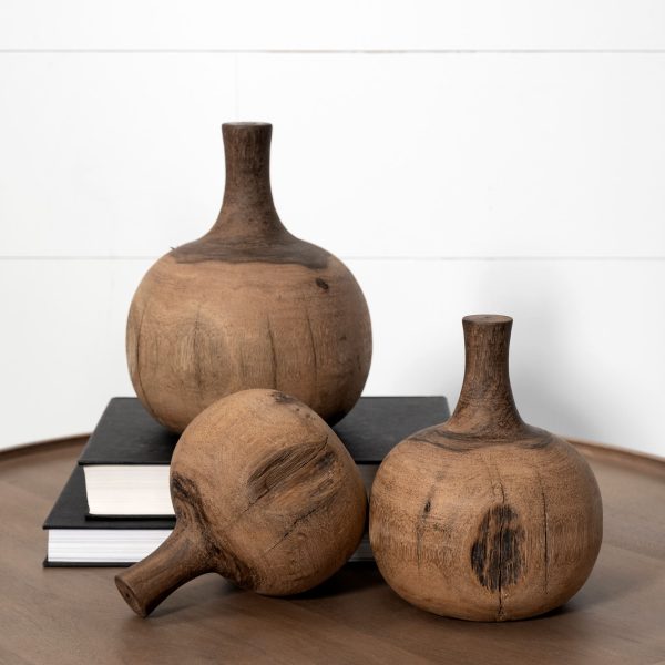 Afra Medium Solid Wood Vase Shaped Decorative Object 2