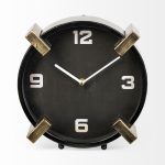 Agar Black Metal Round Table Clock