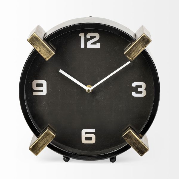 Agar Black Metal Round Table Clock 2