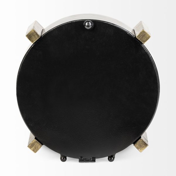 Agar Black Metal Round Table Clock 4