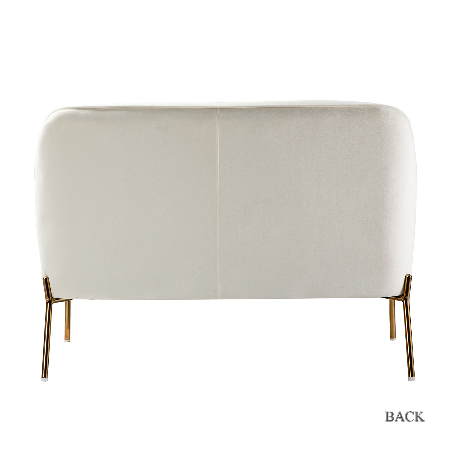 Aginaga Ivory Velvet Piped Edge Small Space Loveseat 4 Aginaga Ivory Velvet Piped Edge Small Space Loveseat - Image 4