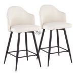 Ahoy 26-Inch Black Metal Cream Swivel Counter Stools (Set of 2) 10 Ahoy 26-Inch Black Metal Cream Swivel Counter Stools (Set of 2)