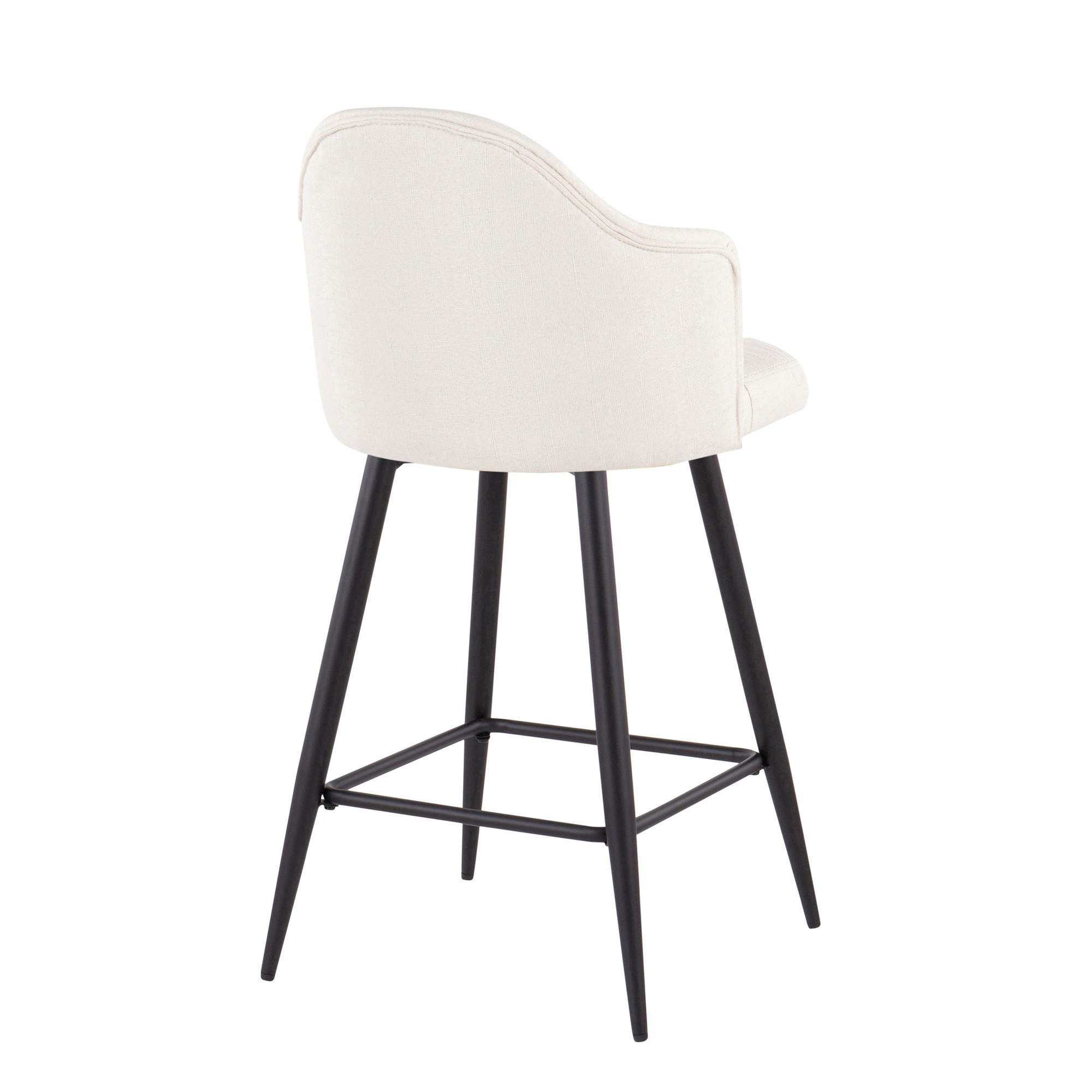 Ahoy 26-Inch Black Metal Cream Swivel Counter Stools (Set of 2) 5 Ahoy 26-Inch Black Metal Cream Swivel Counter Stools (Set of 2) - Image 5