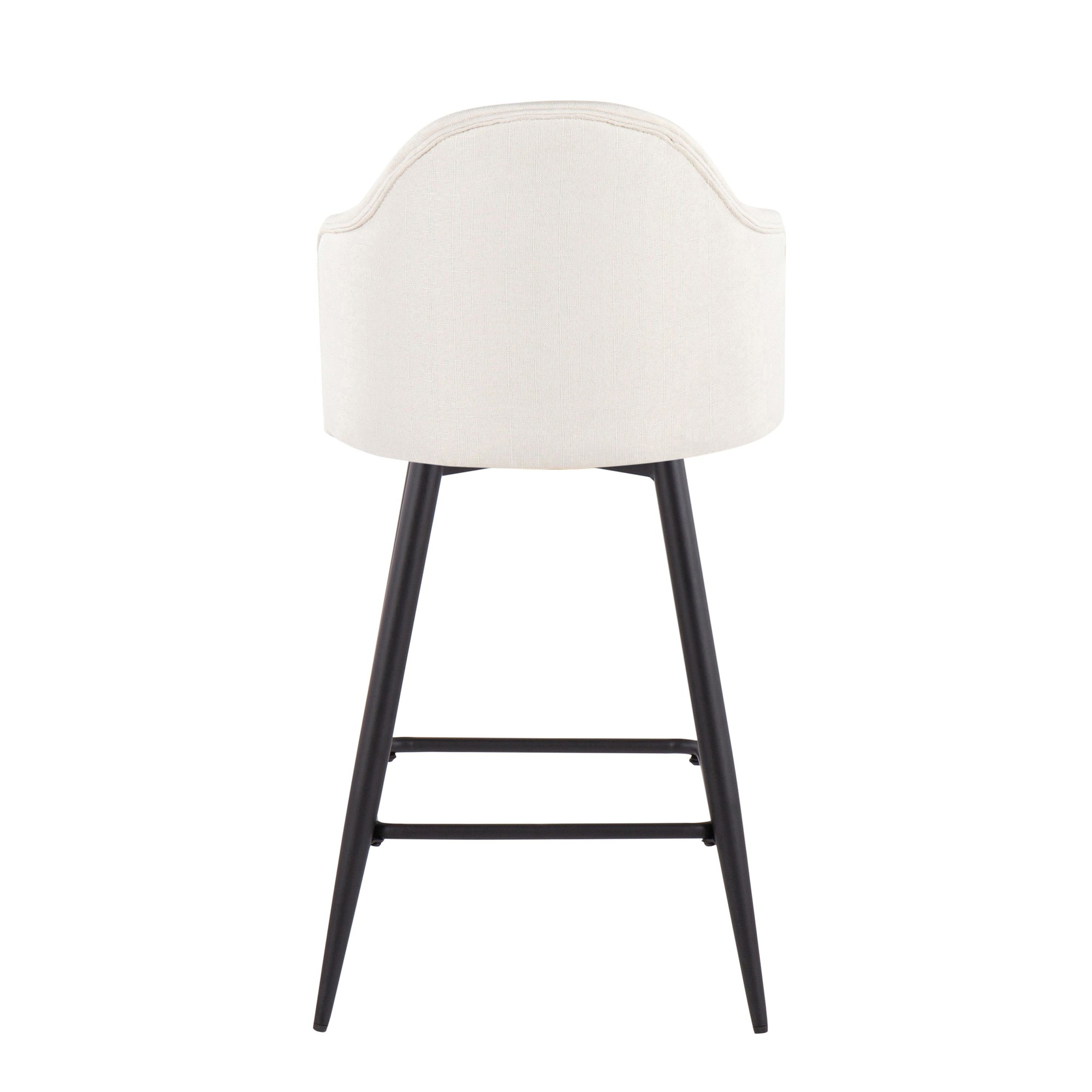 Ahoy 26-Inch Black Metal Cream Swivel Counter Stools (Set of 2) 6 Ahoy 26-Inch Black Metal Cream Swivel Counter Stools (Set of 2) - Image 6