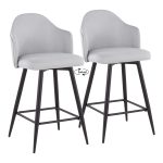 Ahoy 26 Inch Black Metal Light Grey Swivel Stools (Set of 2) 10 Ahoy 26 Inch Black Metal Light Grey Swivel Stools (Set of 2)