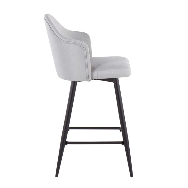 Ahoy 26 Inch Black Metal Light Grey Swivel Stools Set of 2 3
