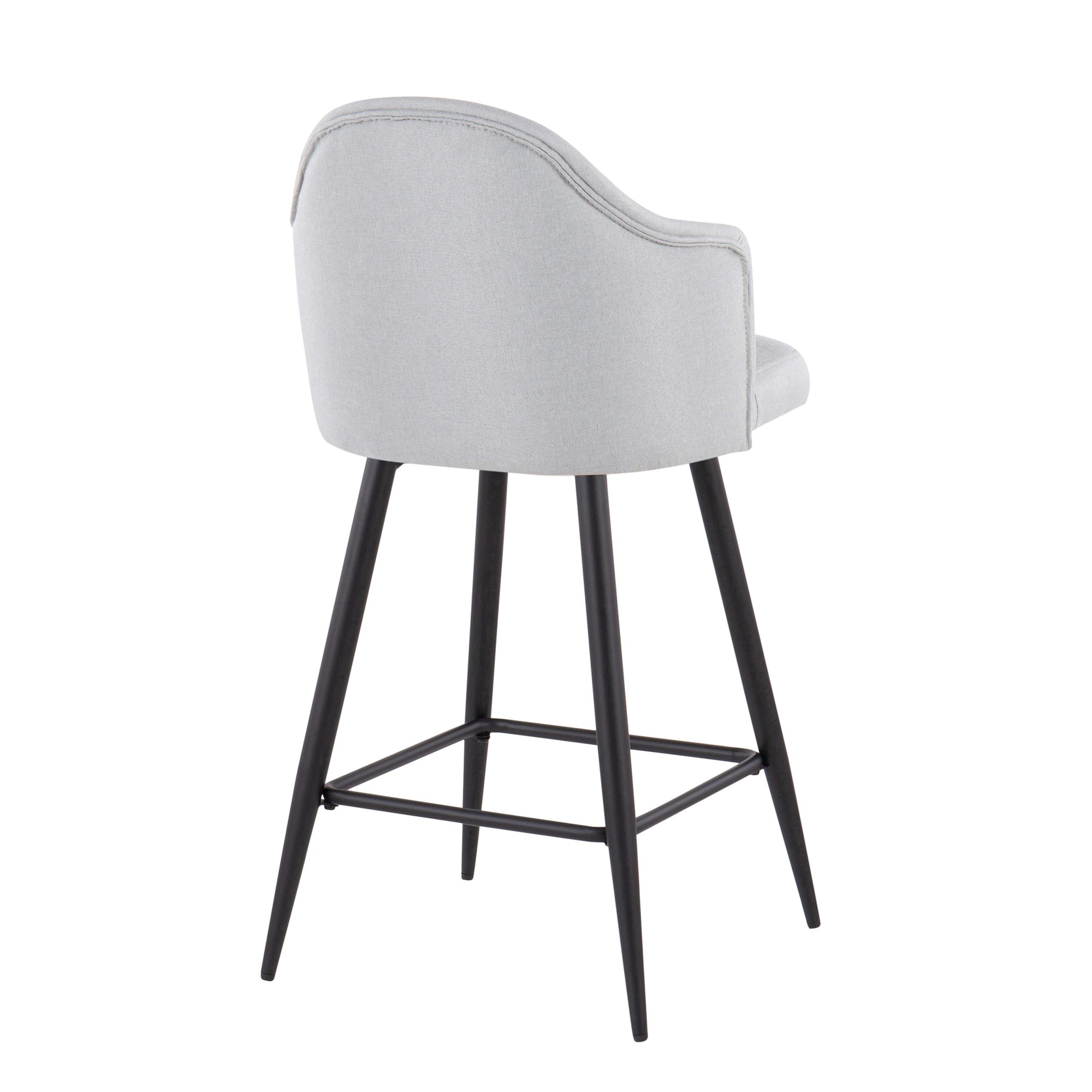Ahoy 26 Inch Black Metal Light Grey Swivel Stools (Set of 2) 5 Ahoy 26 Inch Black Metal Light Grey Swivel Stools (Set of 2) - Image 5