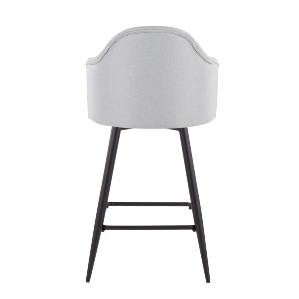 Ahoy 26 Inch Black Metal Light Grey Swivel Stools Set of 2 5