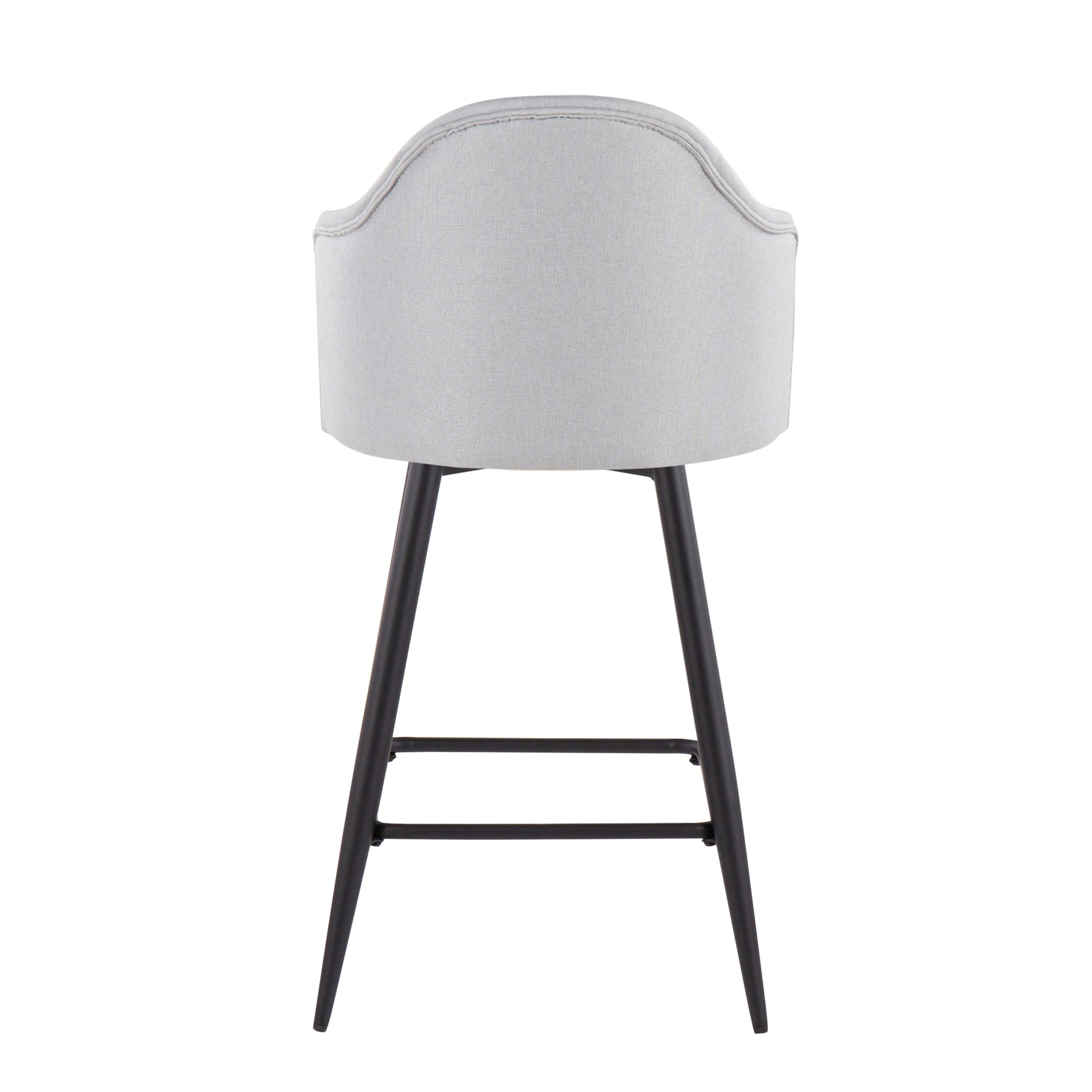 Ahoy 26 Inch Black Metal Light Grey Swivel Stools (Set of 2) 6 Ahoy 26 Inch Black Metal Light Grey Swivel Stools (Set of 2) - Image 6