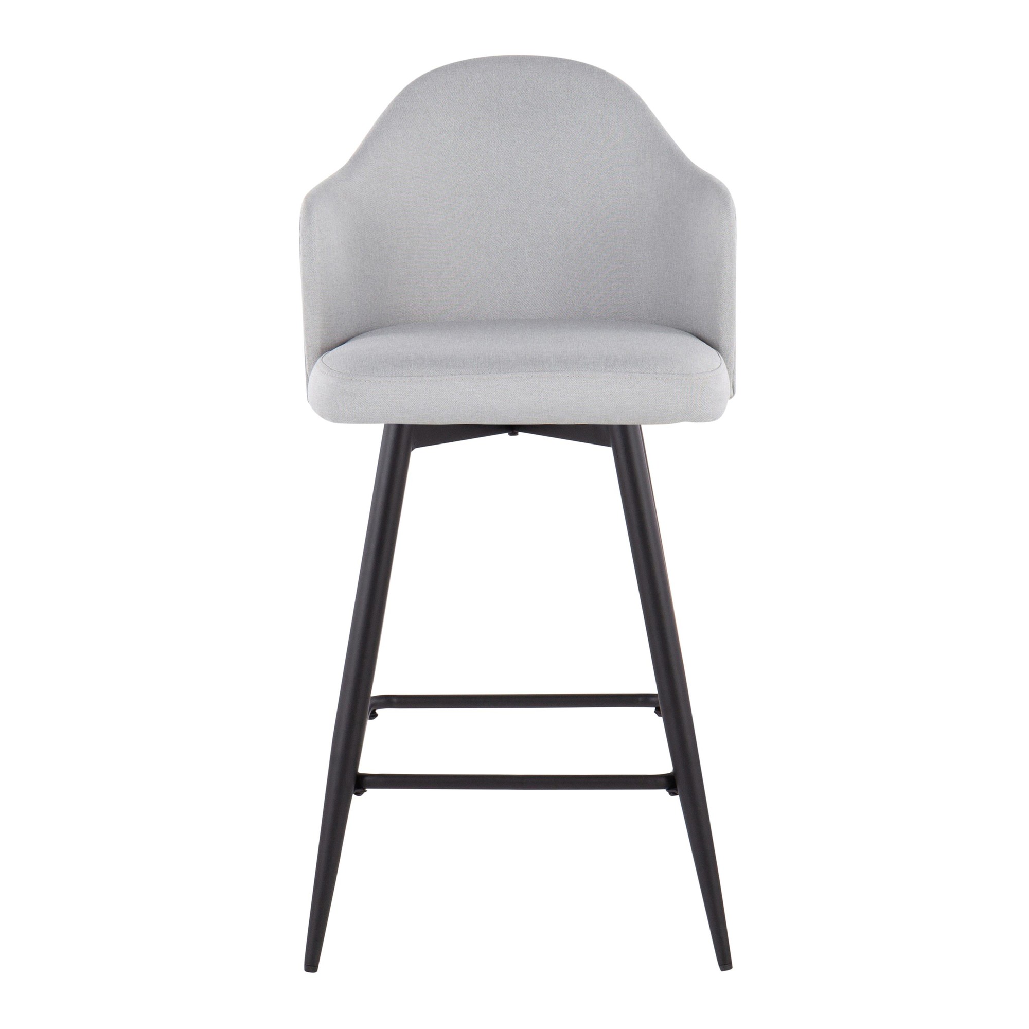 Ahoy 26 Inch Black Metal Light Grey Swivel Stools (Set of 2) 7 Ahoy 26 Inch Black Metal Light Grey Swivel Stools (Set of 2) - Image 7