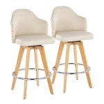 Ahoy 26-Inch Natural Bamboo Cream Swivel Counter Stools (Set of 2) 16 Ahoy 26-Inch Natural Bamboo Cream Swivel Counter Stools (Set of 2)