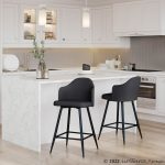 Ahoy Black Metal and Charcoal Contemporary Counter Stools (Set of 2)