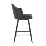 Ahoy Black Metal and Charcoal Contemporary Counter Stools (Set of 2)