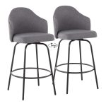 Ahoy Black Metal and Grey Contemporary Counter Stools (Set of 2) 14 Ahoy Black Metal and Grey Contemporary Counter Stools (Set of 2)