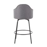 Ahoy Black Metal and Grey Contemporary Counter Stools (Set of 2) 18 Ahoy Black Metal and Grey Contemporary Counter Stools (Set of 2)