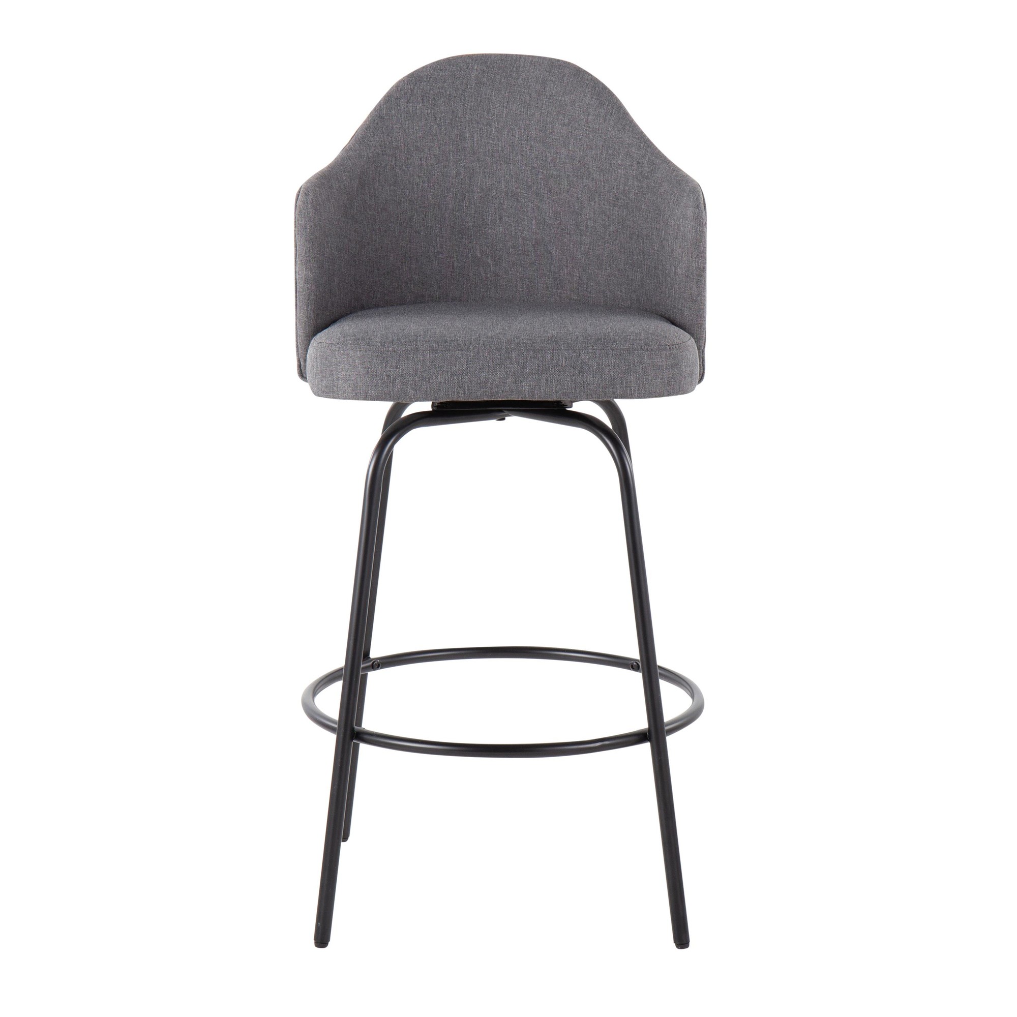 Ahoy Black Metal and Grey Contemporary Counter Stools (Set of 2) 8 Ahoy Black Metal and Grey Contemporary Counter Stools (Set of 2) - Image 8