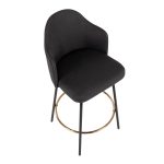 Ahoy Charcoal Fabric Black Metal Contemporary Counter Stools (Set of 2)