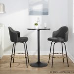 Ahoy Charcoal Fabric Black Metal Contemporary Counter Stools (Set of 2)
