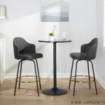 Ahoy Charcoal Fabric Black Metal Contemporary Counter Stools (Set of 2)