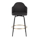 Ahoy Charcoal Fabric Black Metal Contemporary Counter Stools (Set of 2)