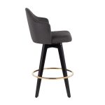Ahoy Charcoal Fabric Contemporary 26-Inch Counter Stools w/ Charcoal Fabric Seat (Set of 2)