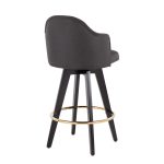 Ahoy Charcoal Fabric Contemporary 26-Inch Counter Stools w/ Charcoal Fabric Seat (Set of 2)