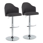 Ahoy Chrome and Charcoal Adjustable Contemporary Barstools (Set of 2) 8 Ahoy Chrome and Charcoal Adjustable Contemporary Barstools (Set of 2)