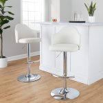 Ahoy Chrome and Cream Contemporary Adjustable Barstools (Set of 2) 12 Ahoy Chrome and Cream Contemporary Adjustable Barstools (Set of 2)