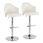 Ahoy Chrome and Cream Contemporary Adjustable Barstools (Set of 2) 16 Ahoy Chrome and Cream Contemporary Adjustable Barstools (Set of 2)
