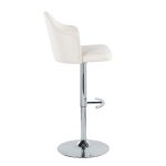 Ahoy Chrome and Cream Contemporary Adjustable Barstools (Set of 2) 18 Ahoy Chrome and Cream Contemporary Adjustable Barstools (Set of 2)