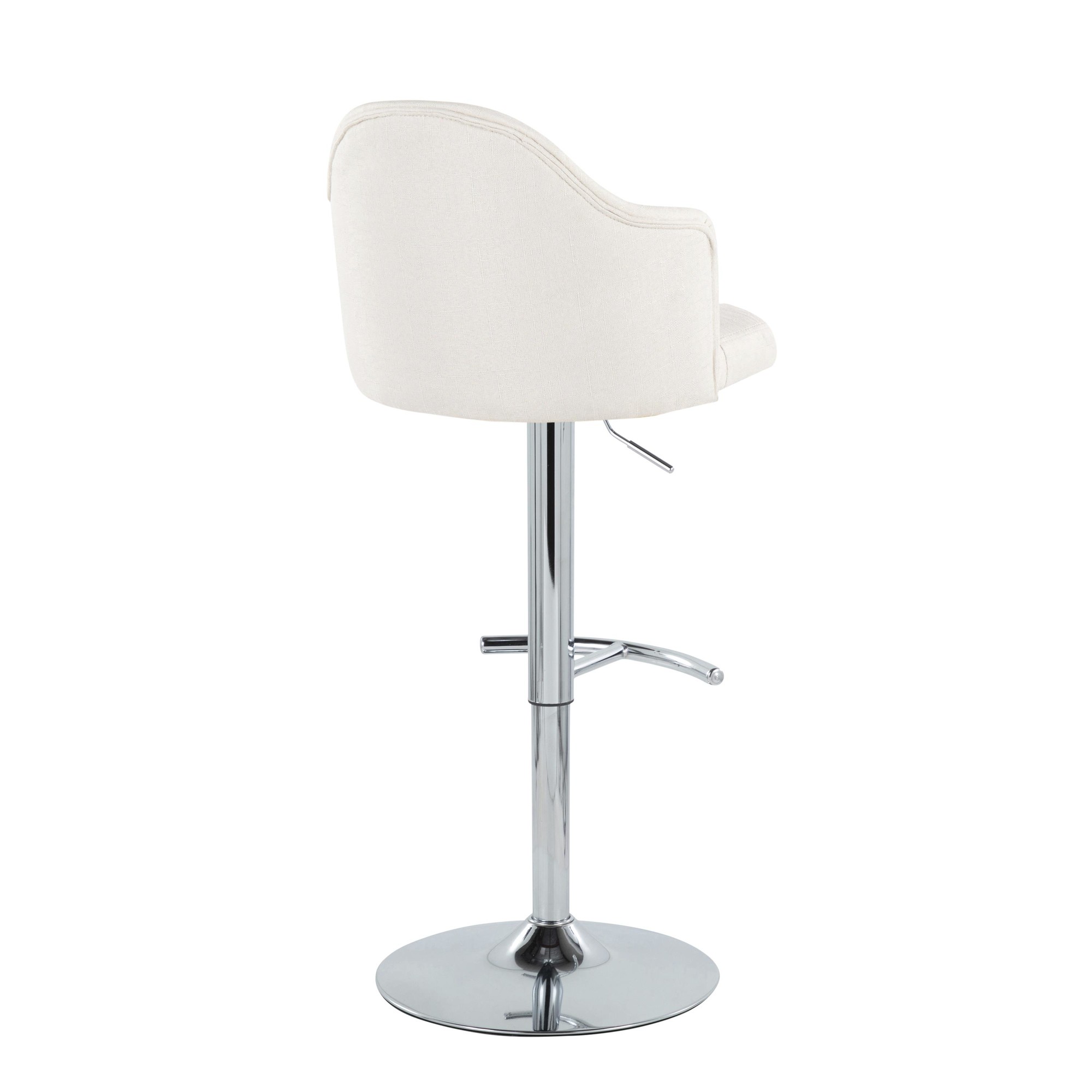 Ahoy Chrome and Cream Contemporary Adjustable Barstools (Set of 2) 8 Ahoy Chrome and Cream Contemporary Adjustable Barstools (Set of 2) - Image 8