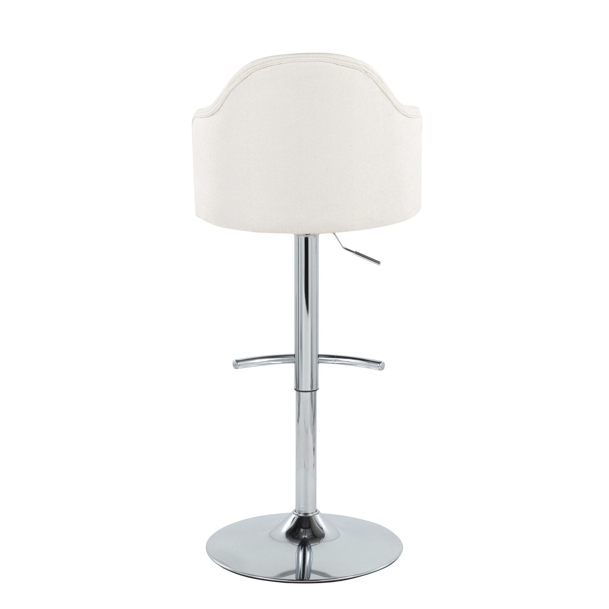 Ahoy Chrome and Cream Contemporary Adjustable Barstools (Set of 2) 9 Ahoy Chrome and Cream Contemporary Adjustable Barstools (Set of 2) - Image 9