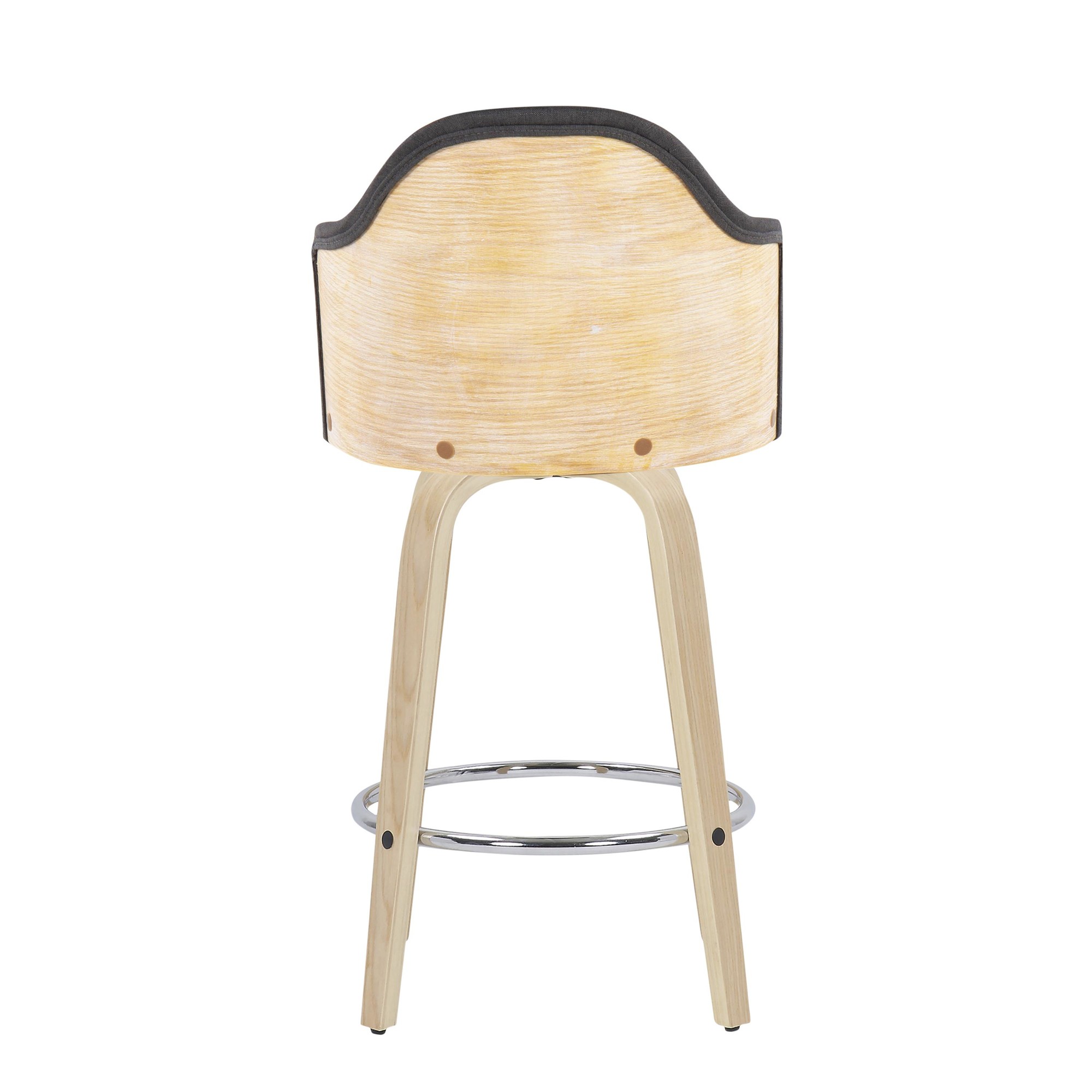 Ahoy Contemporary Bamboo Counter Stool Charcoal Fabric Seat (Set of 2) 6 Ahoy Contemporary Bamboo Counter Stool Charcoal Fabric Seat (Set of 2) - Image 6