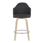 Ahoy Contemporary Bamboo Counter Stool Charcoal Fabric Seat (Set of 2) 17 Ahoy Contemporary Bamboo Counter Stool Charcoal Fabric Seat (Set of 2)