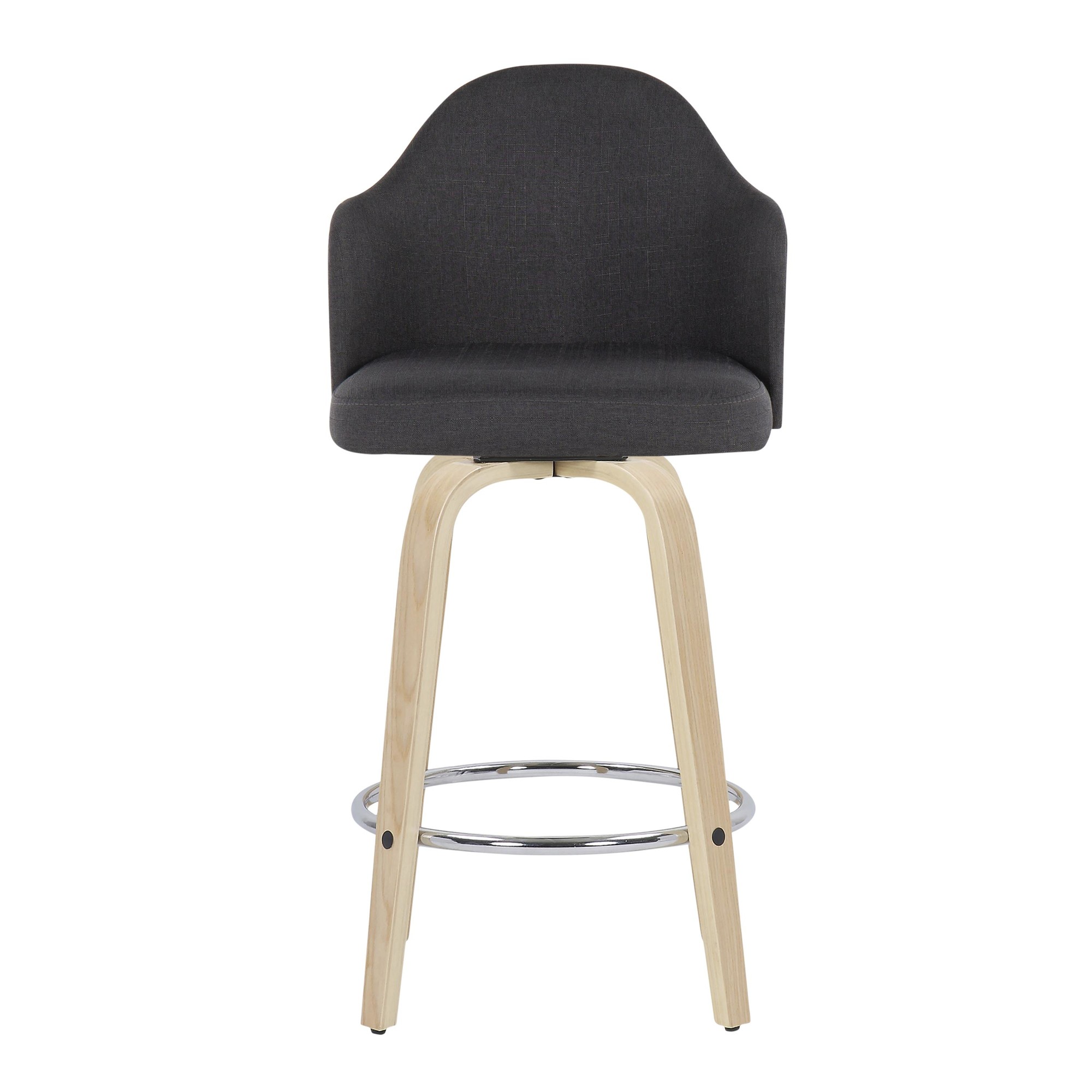 Ahoy Contemporary Bamboo Counter Stool Charcoal Fabric Seat (Set of 2) 7 Ahoy Contemporary Bamboo Counter Stool Charcoal Fabric Seat (Set of 2) - Image 7