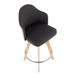 Ahoy Contemporary Bamboo Counter Stool Charcoal Fabric Seat (Set of 2) 18 Ahoy Contemporary Bamboo Counter Stool Charcoal Fabric Seat (Set of 2)