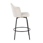 Ahoy Contemporary Black Metal Cream Fabric Counter Stools (Set of 2) 14 Ahoy Contemporary Black Metal Cream Fabric Counter Stools (Set of 2)