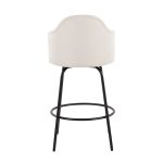Ahoy Contemporary Black Metal Cream Fabric Counter Stools (Set of 2) 16 Ahoy Contemporary Black Metal Cream Fabric Counter Stools (Set of 2)
