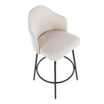 Ahoy Contemporary Black Metal Cream Fabric Counter Stools (Set of 2) 18 Ahoy Contemporary Black Metal Cream Fabric Counter Stools (Set of 2)